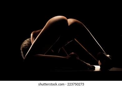 Beautiful Naked Woman On Black Background Stock Photo Shutterstock