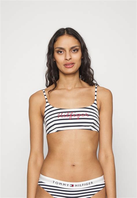 Tommy Hilfiger Haut De Bikini Navy Bleu Clair Zalando Fr