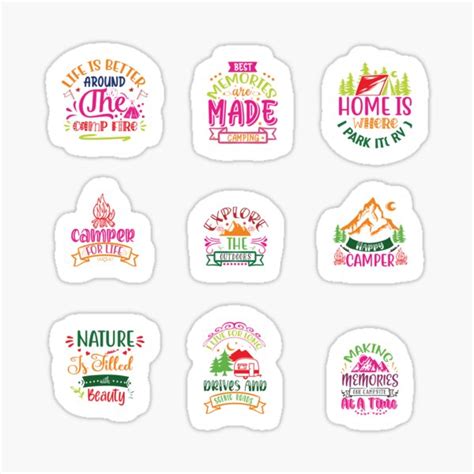 "Camping Quotes Stickers Kit" Sticker for Sale by PROstyling | Redbubble