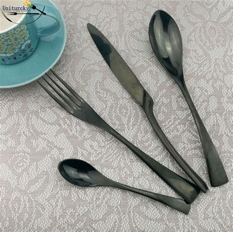 Black Cutlery Set Stainless Steel Dinnerware Western Tableware Sets