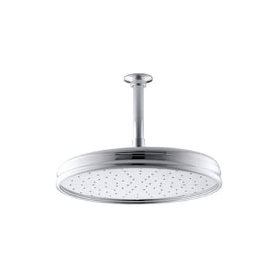 KOHLER WaterTile Rain 1-Spray 9.9 in. Single Wall Mount Fixed Rain Shower Head in Polished ...