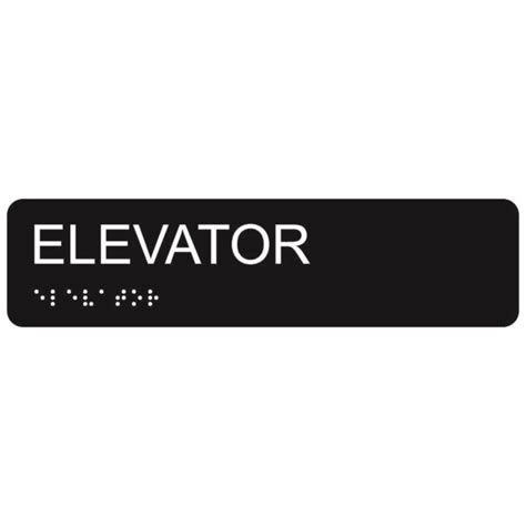 Elevator Economy ADA Sign with Braille - 2" x 8"