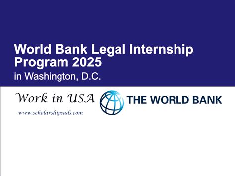 World Bank Legal Internship Program 2025 In Washington Dc Usa