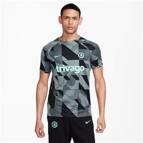 Chelsea T shirt d Entraînement Dri FIT Avant Match Gris Noir Vert