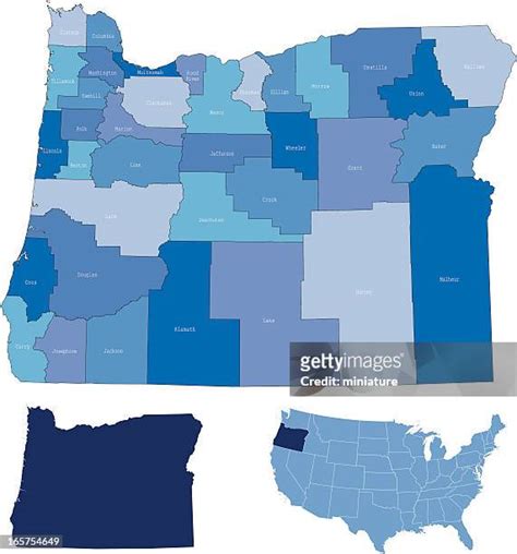 20 Oregon Counties Map Stock Photos, High-Res Pictures, and Images ...