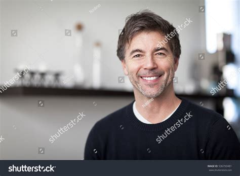 Portrait Mature Handsome Man Smiling Camera Stock Photo Shutterstock