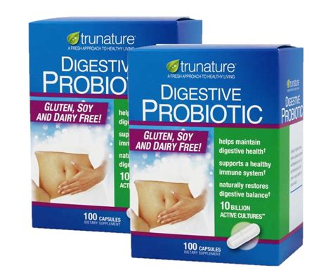 Trunature Digestive Probiotic Capsules 100 Count 2 Pack