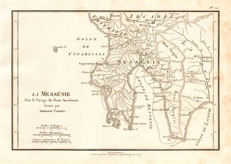 Messenian Gulf Ancient Greece Messénie Mani Peninsula Tardieu 1832