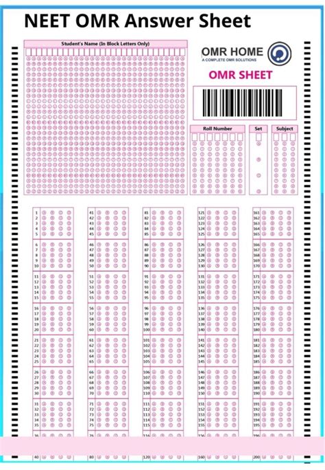 Neet Omr Sheet Pdf For Practice Exam Topperpoint