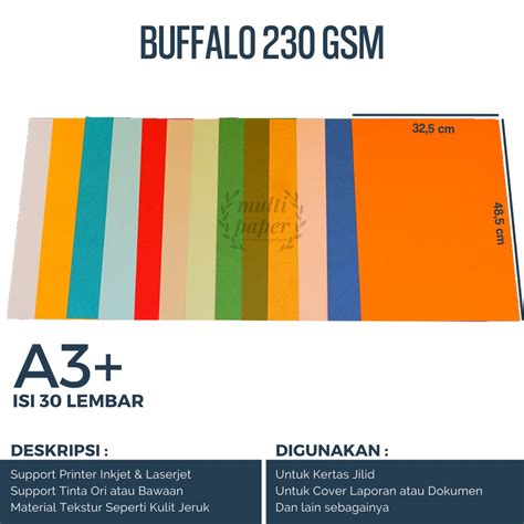 Jual Kertas Buffalo A3 Plus Isi 30 Lembar Kertas Jilid A3 Plus