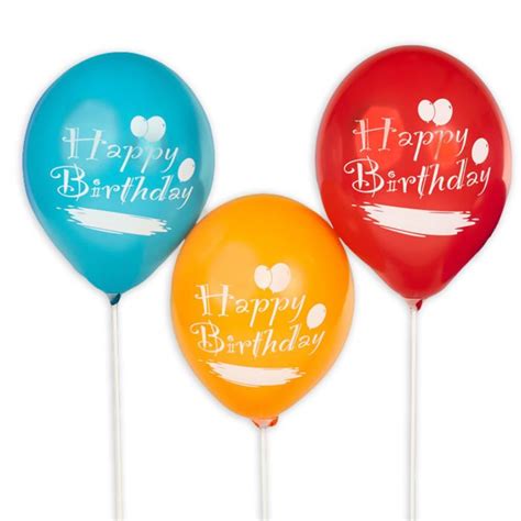 Bunte Luftballons Bedruckt Mit Dem Schriftzug Happy Birthday Und