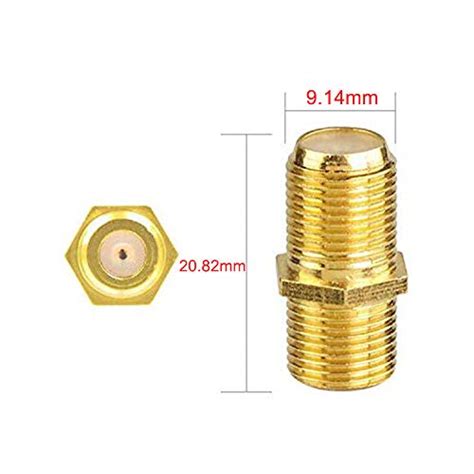 VCE Coaxial Cable Connector RG6 F Type Gold Plated Adapter Female To