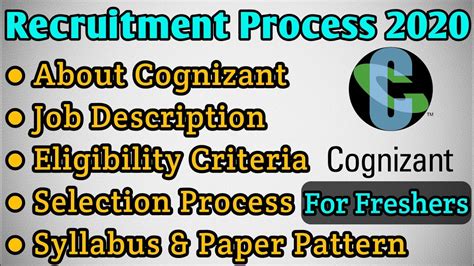 Cognizant Recruitment 2020 Selection Process Syllabus Eligibility