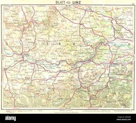 AUSTRIA Linz 1936 Vintage Map Stock Photo Alamy