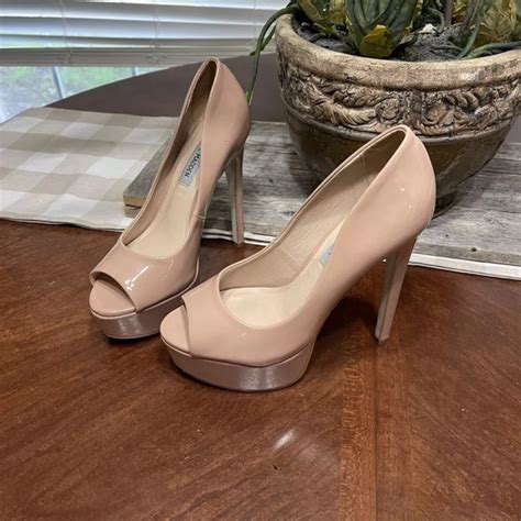 Steve Madden Shoes Steve Madden Deanna Dark Blush Patent Sm Rebooted Stiletto Peep Toe Nude