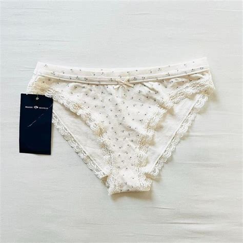 BNWT Brandy Melville John Galt Lace Blue Green Floral Bow Panties 9 X