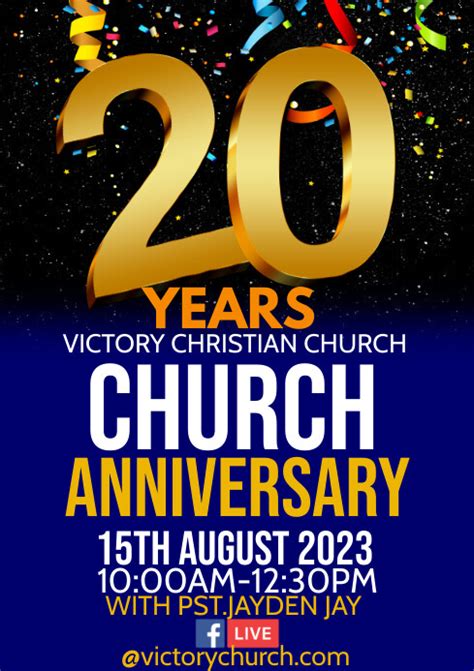 church anniversary Template | PosterMyWall