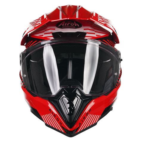 AIROH COMMANDER BOOST GLOSS RED DUAL SPORT ADVENTURE MOTORCYCLE