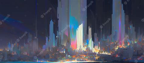 Premium AI Image | A futuristic cityscape abstract art digital art ...