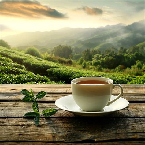 Morning tea in the tea plantation | Premium AI-generated image
