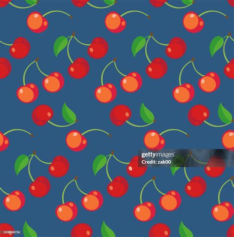 Seamless Pattern With Cherry Vector Illustration High Res Vector