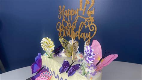 1 2 Birthday Cake Inspired By My Butterfly Garden Baby Shower YouTube