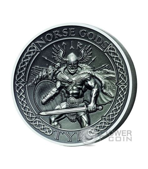 Tyr Norse Gods High Relief Oz Monnaie Argent Cook Islands