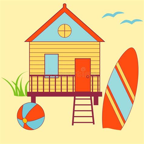 Beach House Stock Vector Illustration Of Summer Vector 5033410