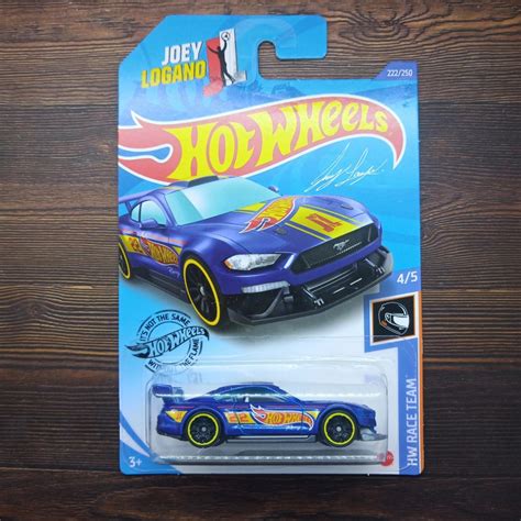 Jual Hot Wheels Custom Ford Mustang Gt Biru Hw Race Team Joey Logano Shopee Indonesia