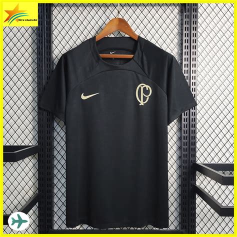 Camisa De Time Treino Preta 2023 Futebol Klda Shopee Brasil