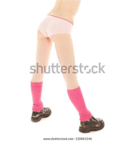 Beautiful Nude Woman Standing Back Camera Stock Photo