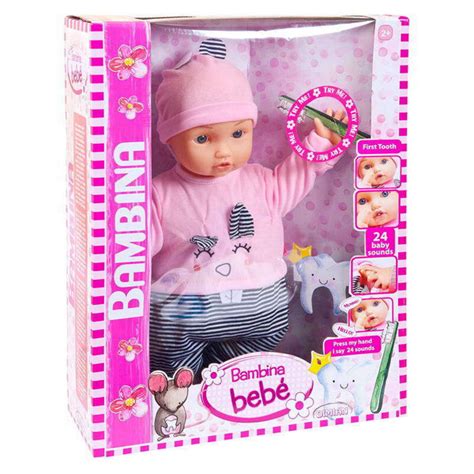 Кукла DIMIAN Bambina Bebe Пупс "Мой первый зуб" звуковые эффекты 46 см ...