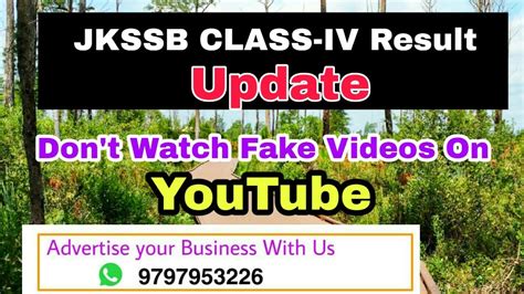 Jkssb Official Class Iv Result Update Youtube