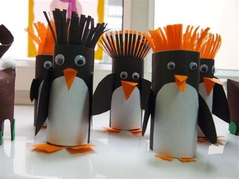 Pinguins Gemaakt Uit Wc Rolletjes Knutselen Idee N Pinguin