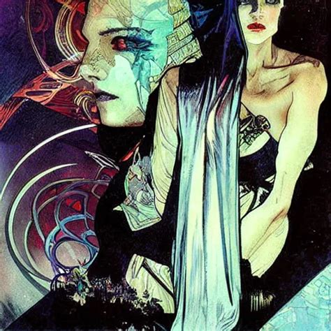 Cyberpunk Dreaming By Dave Mckean And Alphonse Mucha Stable Diffusion