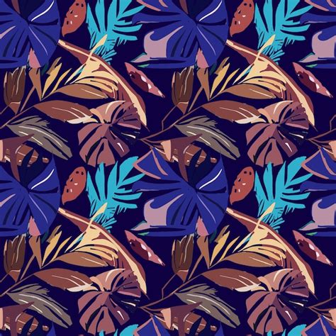 Premium Vector | Abstract trendy exotic jungle plants pattern features ...