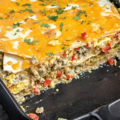 Overnight Breakfast Burrito Casserole Burrito Walls