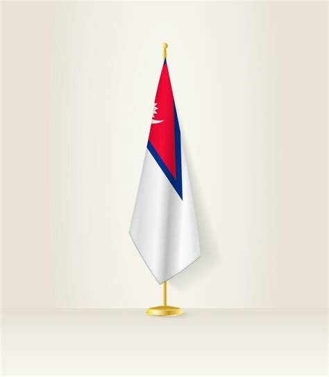 Nepal flag on a flag stand. 27287662 Vector Art at Vecteezy