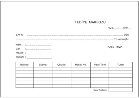 Tediye Makbuzu Nedir Ne In Kullan L R