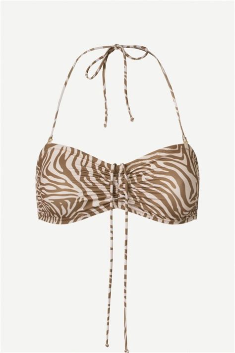 SAMSOE TOP góra od stroju kąpielowego bikini wiązanie brąz kawowy r S Samsoe Samsoe Moda