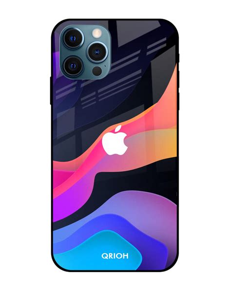 Buy Qrioh Iphone Pro Max Colorful Fluid Glass Case Online In India