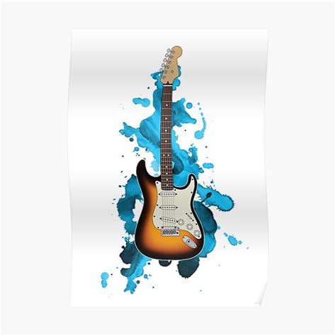 "S-Style Electric Guitar Sunburst Color" Poster by nightsworthy | Redbubble