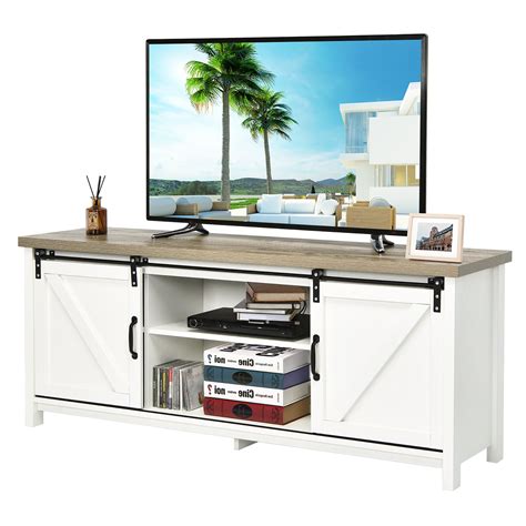 Costway Wooden Entertainment Furniture Tv Stand Media Center Console