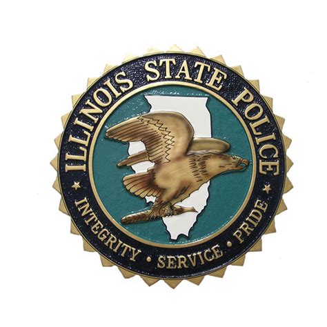 Illinois State Police Department Seal And Emblem Wooden Plaque