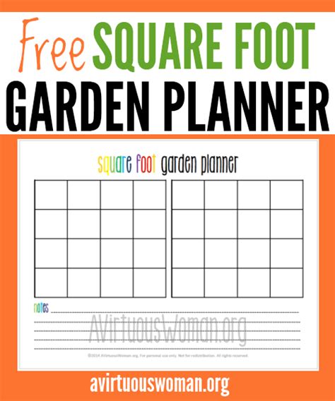 Printable Square Foot Garden Planner