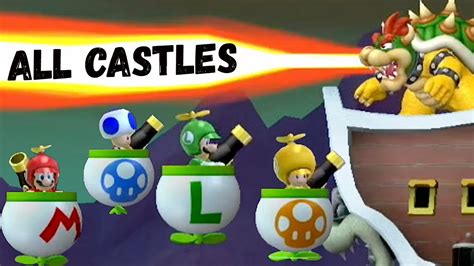 Newer Super Mario Bros Wii All Castles 4 Players YouTube