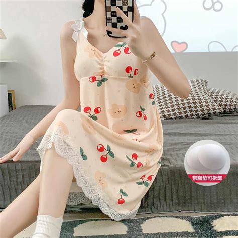 Hot Selling Womens Pajamas Summer Suspender Dress Cotton Thin Sleeping Skirt Alibaba
