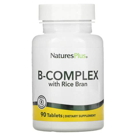 Natures Plus B-Complex with Rice Brain 90 таблеток Витамины и минералы ...