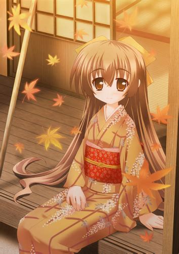 Tsuchiyama Niu Original Lowres Autumn Bow Brown Eyes Brown Hair Hair Bow Japanese