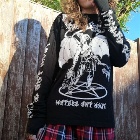 Disturbia Fuck The System Long Sleeve Top FUCK Depop